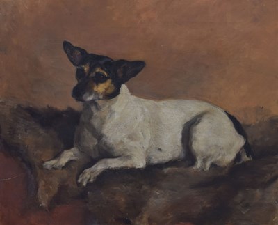 Lot 346 - 20th century English School - Oil on canvas - Jack Russell terrier