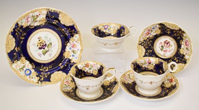 Lot 374 - Group of 19th century floral porcelain