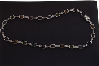 Lot 57 - Multi-gem set 18ct white gold necklace