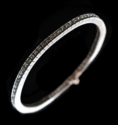 Lot 59 - Diamond 18ct white gold line bracelet