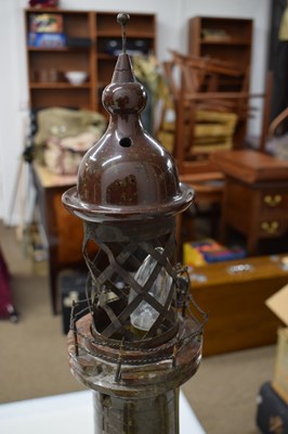 Lot 164 - Large early 20th century turned and polished serpentine model of a lighthouse