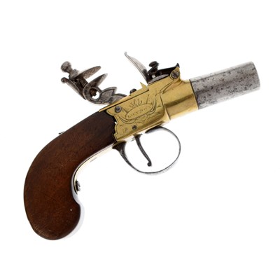 Lot 130 - Flintlock pocket pistol by Twigg, London