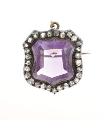 Lot 36 - Victorian amethyst and diamond brooch