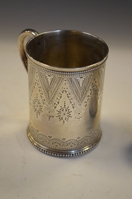 Lot 194 - Victorian silver mug and napkin ring