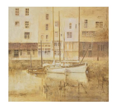 Lot 519 - Becky Samuelson (British) - Oil on board - 'Honfleur Harbour'