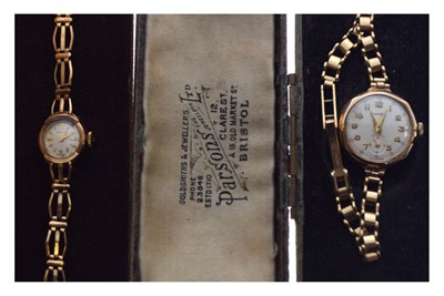 Lot 129 - Lady's gold Avia watch, and a lady's gold Anker watch