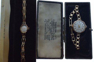 Lot 129 - Lady's gold Avia watch, and a lady's gold Anker watch