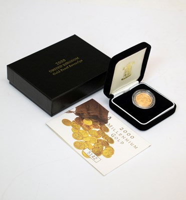 Lot 99 - Queen Elizabeth II Royal Mint gold proof Millennium sovereign, 2000