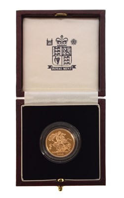 Lot 97 - Queen Elizabeth II Royal Mint gold proof sovereign, 1998