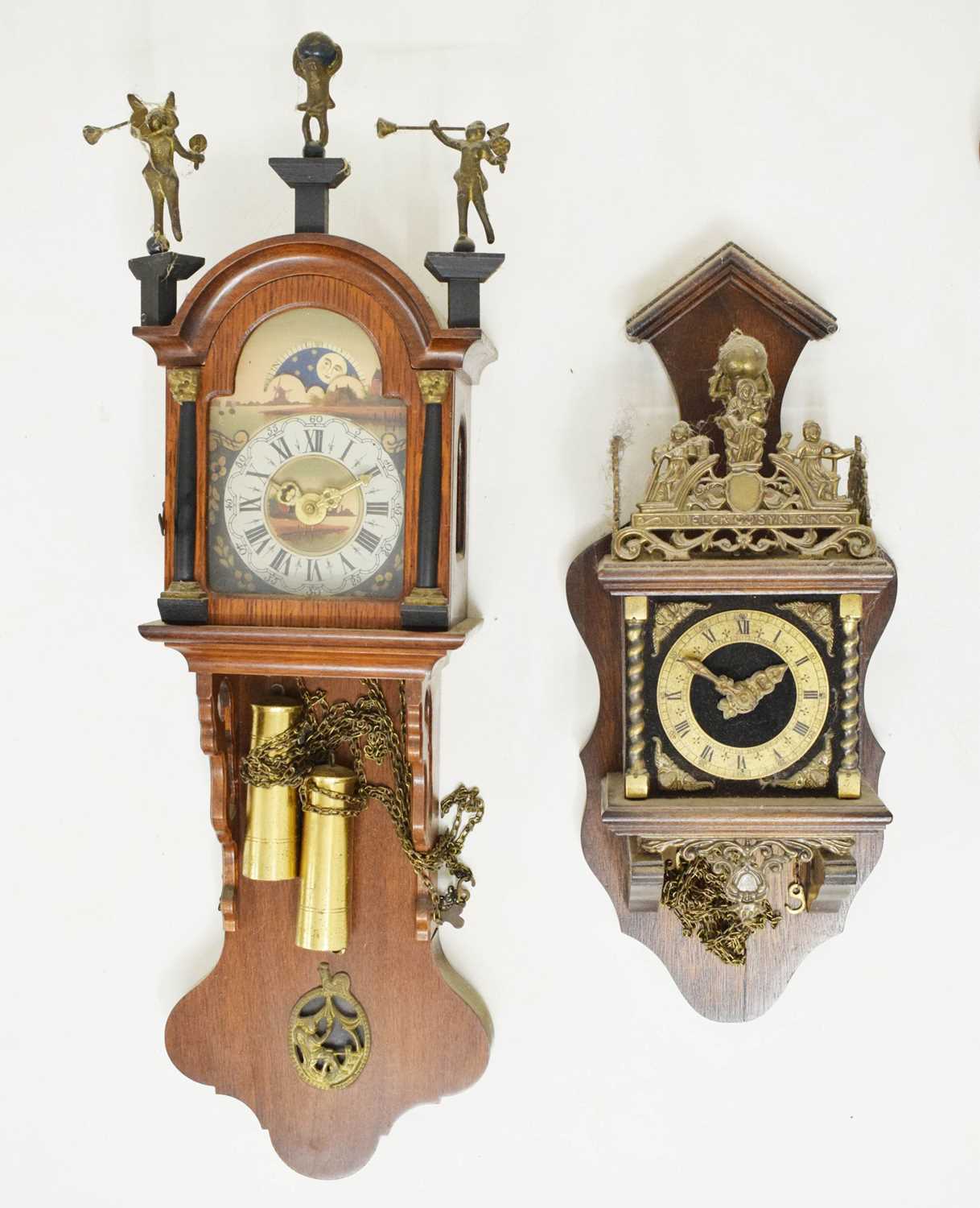 Dutch Clock Lot 588 - Two 20th century Dutch wall clocks