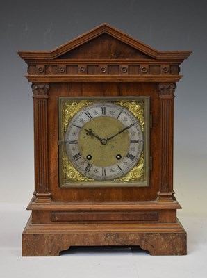 Lot 596 - Lenzkirch walnut-cased two-train mantel or bracket clock