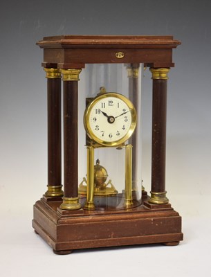 Lot 444 - Gustav Becker - Early 20th century mahogany-cased 'anniversary' or torsion portico clock