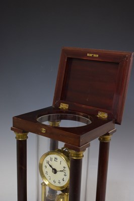 Lot 444 - Gustav Becker - Early 20th century mahogany-cased 'anniversary' or torsion portico clock