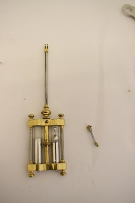 Lot 593 - French brass four-glass mantel clock, Samuel Marti & Cie