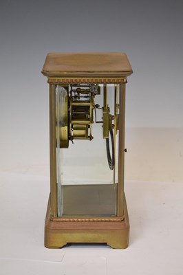 Lot 593 - French brass four-glass mantel clock, Samuel Marti & Cie
