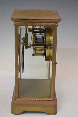 Lot 593 - French brass four-glass mantel clock, Samuel Marti & Cie