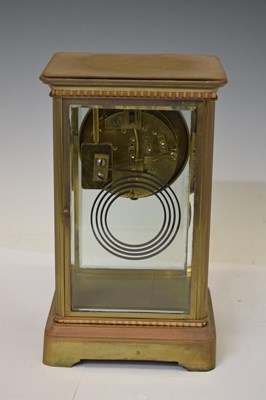 Lot 593 - French brass four-glass mantel clock, Samuel Marti & Cie