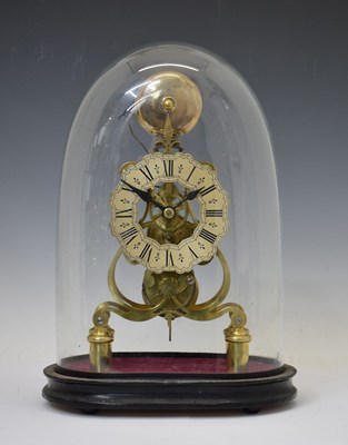 Lot 439 - Mid 19th century brass-framed single fusee skeleton clock