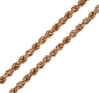 Lot 51 - 9ct yellow metal rope link necklace