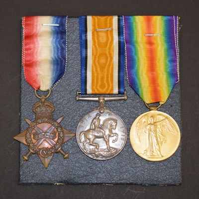 Lot 238 - British First World War medal trio to Sapper E. Vick, Royal Engineers