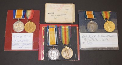 Lot 241 - Three British First World War medal pairs