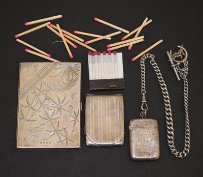 Lot 155 - Victorian silver purse with fitted interior, etc