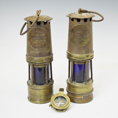 Lot 272 - Hailwood & Ackroyd Type 01 miners safety lamp, and First World War Verner's Pattern compass