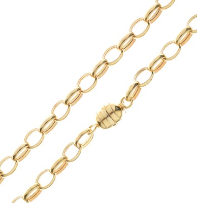 Lot 53 - 14ct yellow gold belcher link necklace