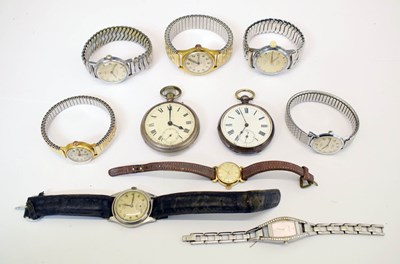 Lot 132 - Early 20th century 'Fine Silver' cased open face pocket watch, and wristwatches