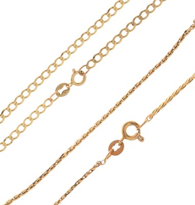 Lot 56 - Two 9ct gold necklaces