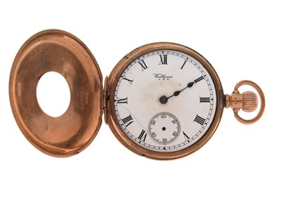 Lot 139 - Bristol City FC Interest - George V Waltham 9ct gold cased half hunter pocket watch