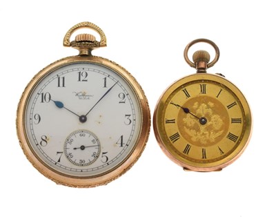 Lot 140 - Early 20th century lady's 14K gold Swiss fob watch