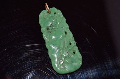 Lot 66 - Carved jade panel pendant