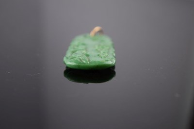 Lot 66 - Carved jade panel pendant