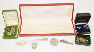 Lot 108 - Small quantity of silver, white-metal and other jewellery