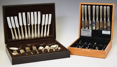 Lot 305 - Amefa 32 piece Kings pattern cutlery set, and a canteen of Bead pattern cutlery