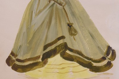 Lot 559 - Alan Barlow (1926-2005) - Three watercolours - Cast and costumes for 'The Merry Wives of Windsor'