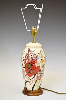 Lot 404 - Moorcroft Pottery - 'Family Through Flowers' baluster table lamp