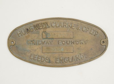 Lot 277 - Hudswell Clarke & Co Ltd Railway Foundry, Leeds England brass mark