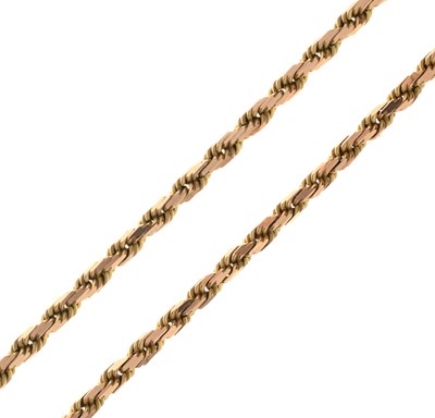 Lot 45 - 9ct gold fancy rope link necklace