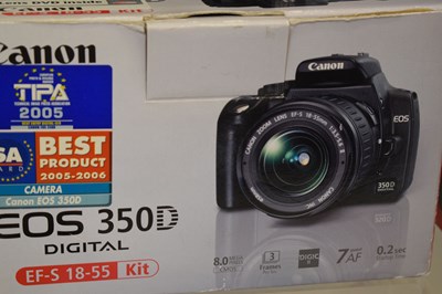 Lot 310 - Canon EOS 60D and 350D camera bodies, and camera lenses