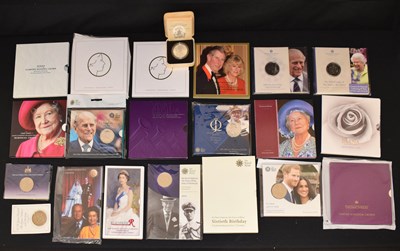 Lot 217 - Twenty-nine Royal Mint £5 and other presentation coin packs relating to the British Royal Family