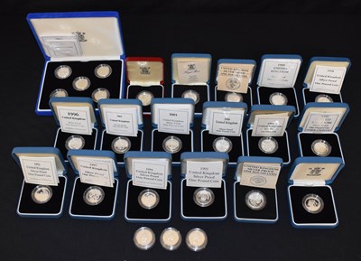 Lot 180 - Collection Royal Mint silver proof £1 coins