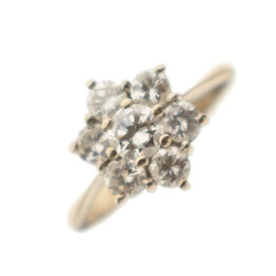 Lot 2 - 18ct white gold and diamond cluster ring