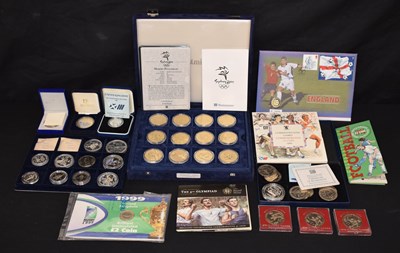 Lot 231 - Collection of sporting commemorative coins and medallions