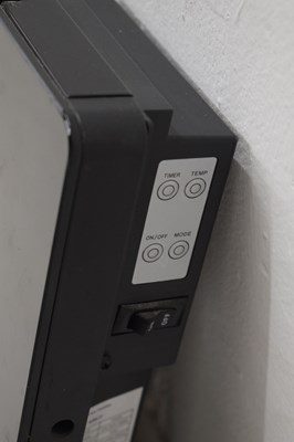 Lot 653 - Two Maplin Electronics glass fronted wall mounted convector heaters