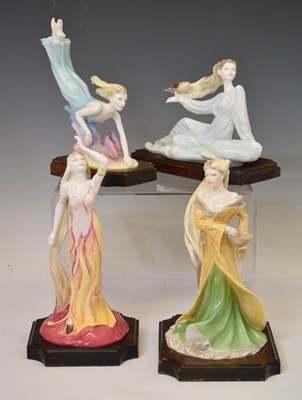 Lot 386 - Coalport - Four 'Elements' porcelain figures