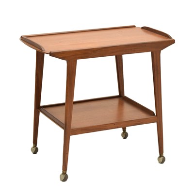 Lot 614 - Modern Design - A mid 20th century circa 1960s teak drinks hostess cocktail trolley