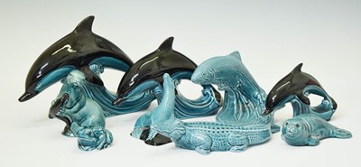 Lot 388 - Group of nine Poole pottery animals