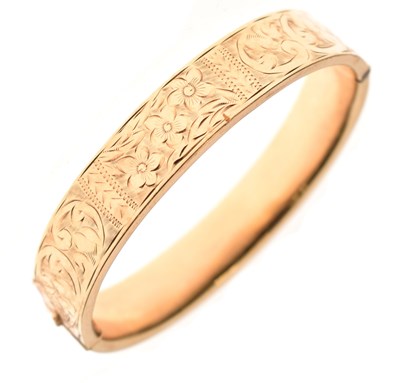 Lot 67 - 9ct gold snap bangle